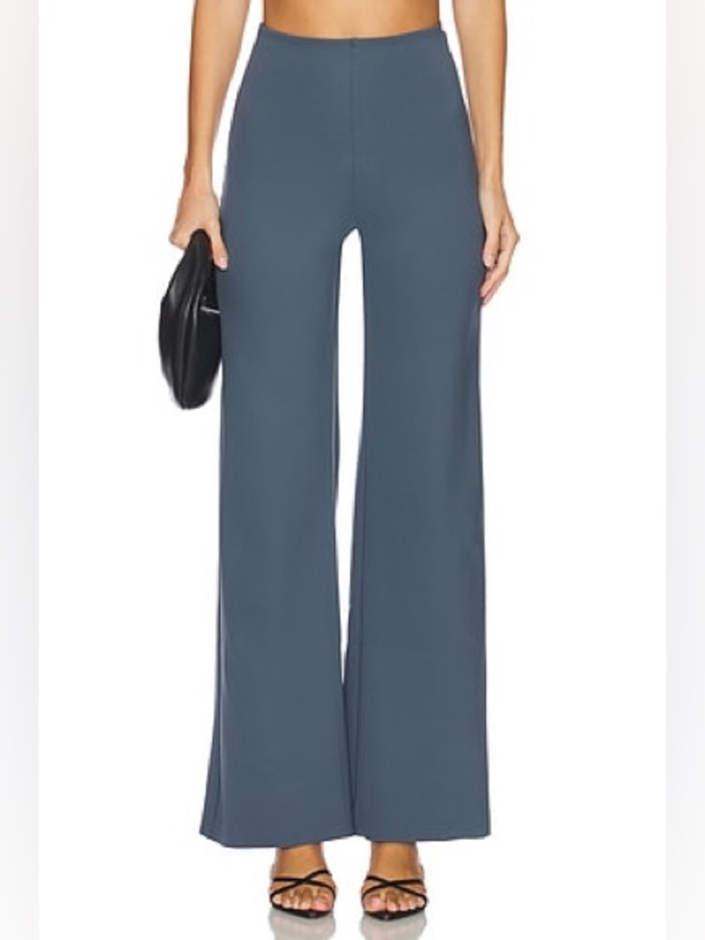 Commando Wide Leg Neoprene Pants in Storm High Rise Smoothing Office Large